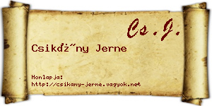 Csikány Jerne névjegykártya